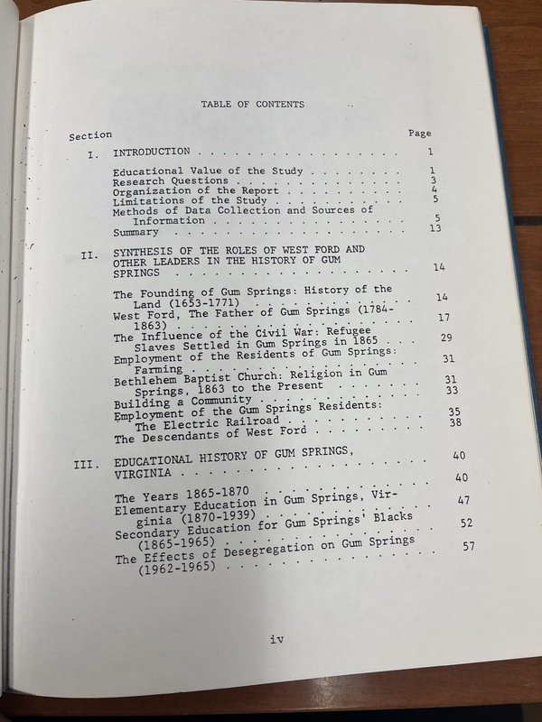A history of Gum Springs, Virginia: a report of a case of leadership in a black enclave