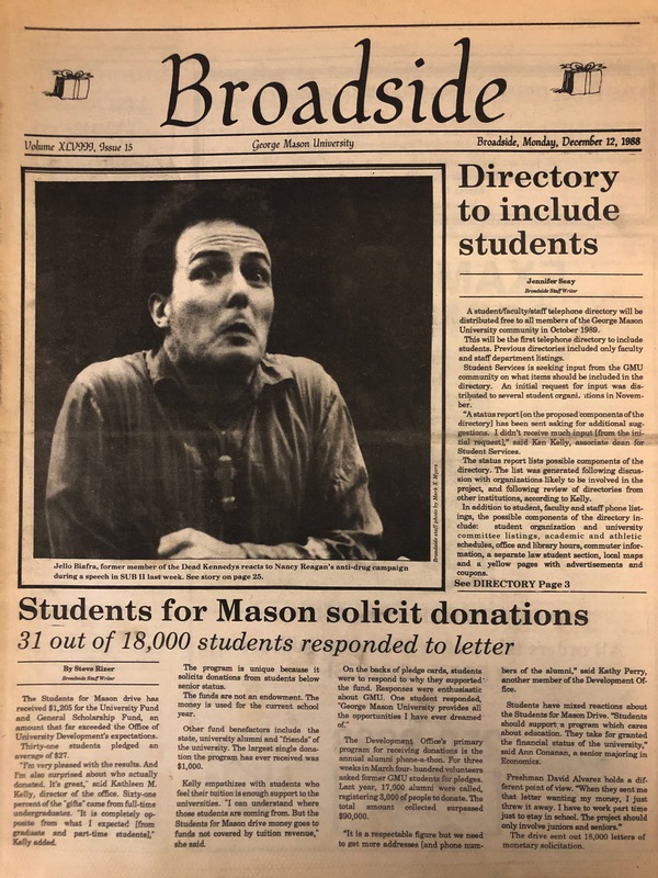 Students for Mason solicit donations: 31 out of 18,000 students responded to letter