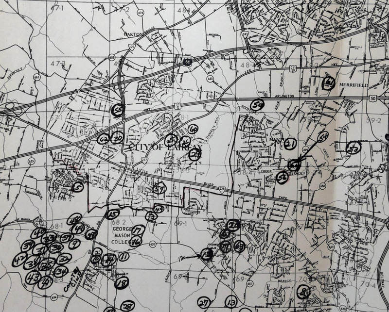 Map of George Mason University campus in the 1960s.