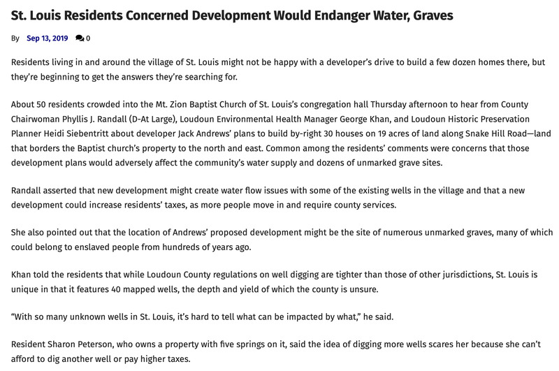 St. Louis Residents Concerned Development Would Endanger Water, Graves