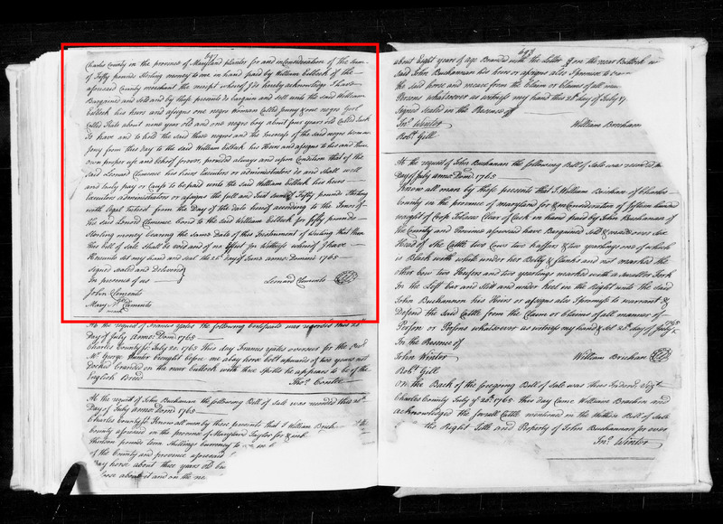 Bill of Sale Eilbeck Clement 1765 2