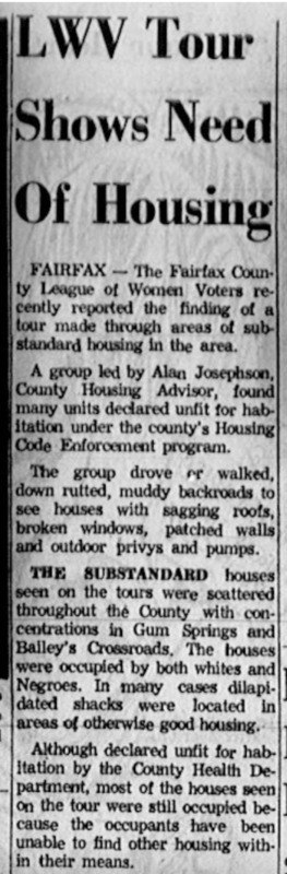 LWV Tour Shows Need Of Housing