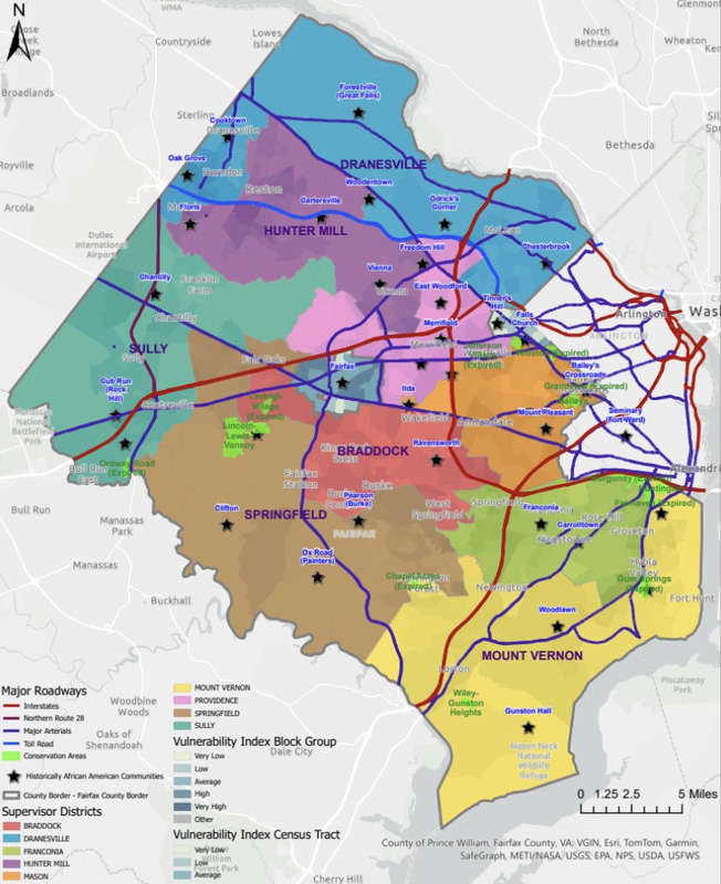 Map of Historic African American Communities in Fairfax