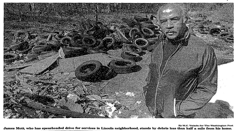 James Mott standing in front of a dump site in LLV