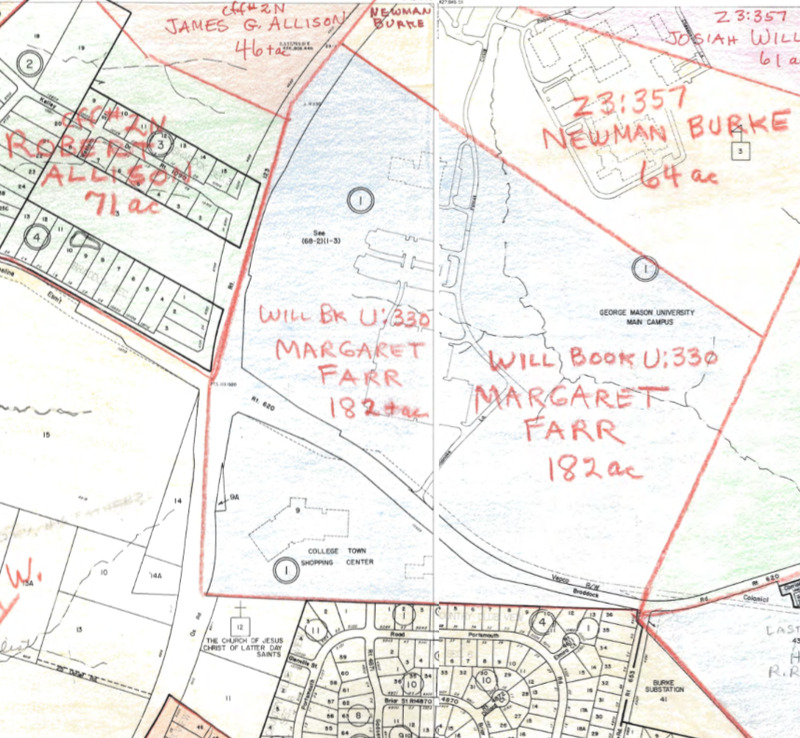 Property Ownership Map of Fairfax in 1860