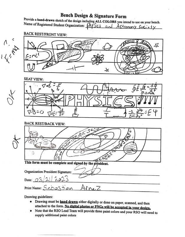 Physics and Astronomy Society Bench Application