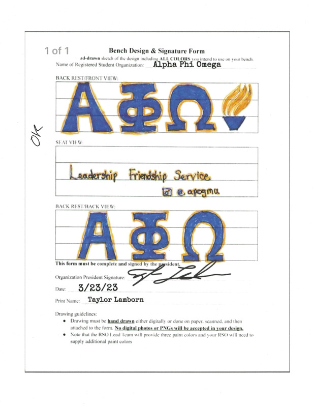 Alpha Phi Omega Bench Application