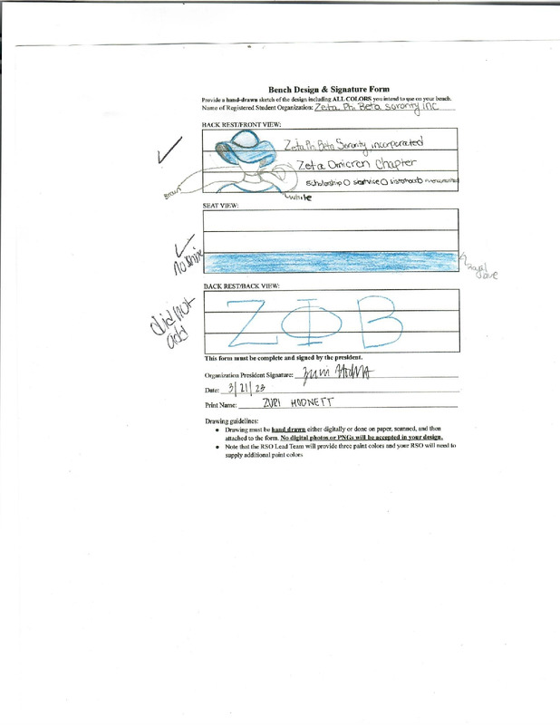 Zeta Phi Beta Sorority Inc. Bench Application