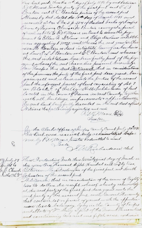 Washington to Smith Johnston