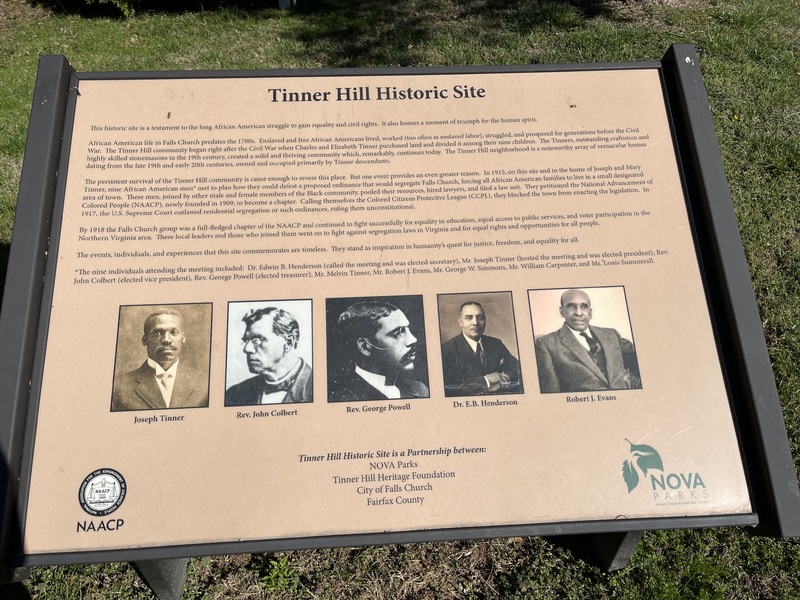 Tinner Hill Historic Site board