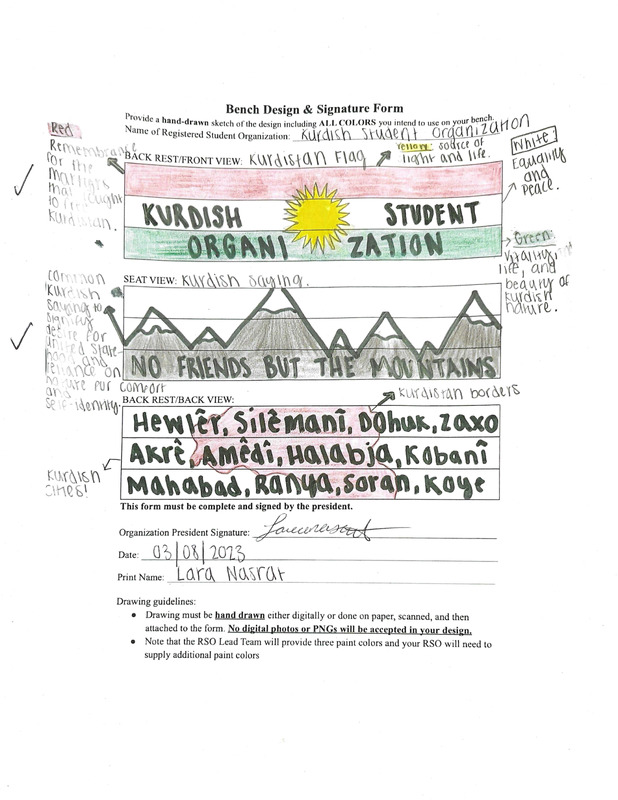 Kurdish Student Organization Bench Application