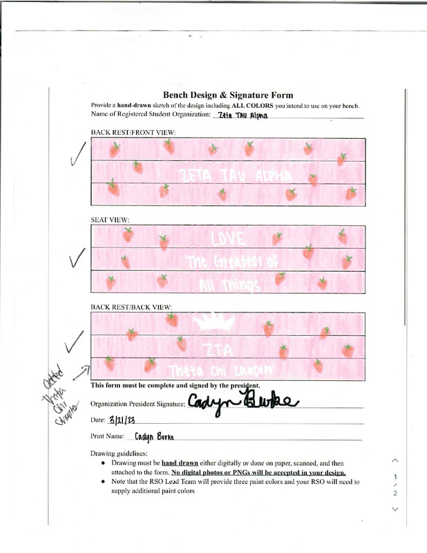 Zeta Tau Alpha Bench Application