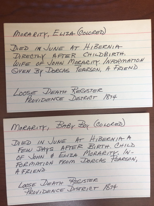 Eliza Morarity and Infant Death Cards
