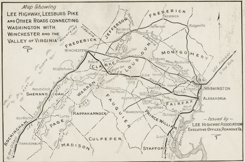 Map of Lee Highway construction in 1920.