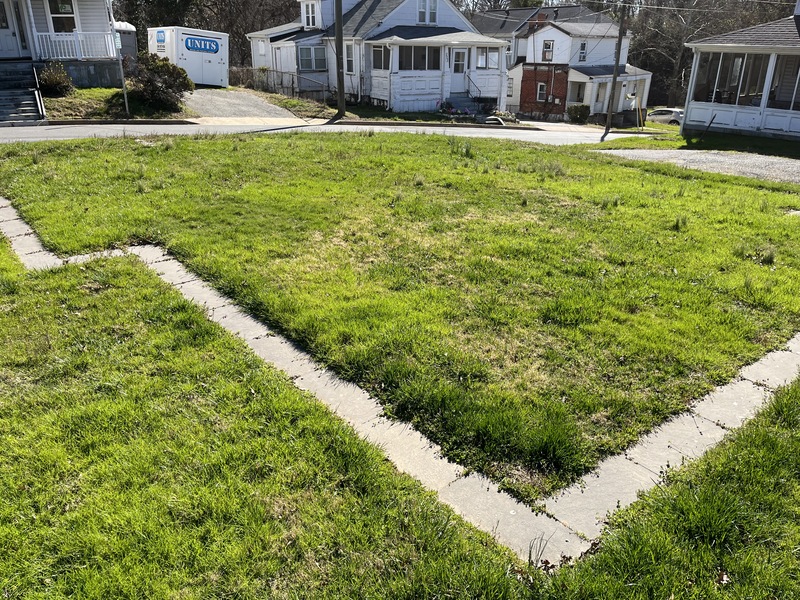 Sunken foundation of Joseph Tinner home