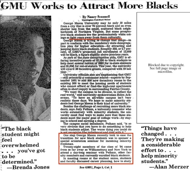 GMU works to recruit black students