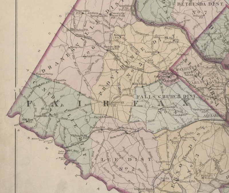 Historical map of Fairfax County from 1879.