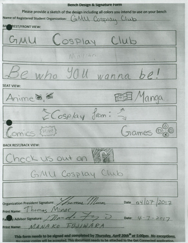 GMU Cosplay Club Bench Application