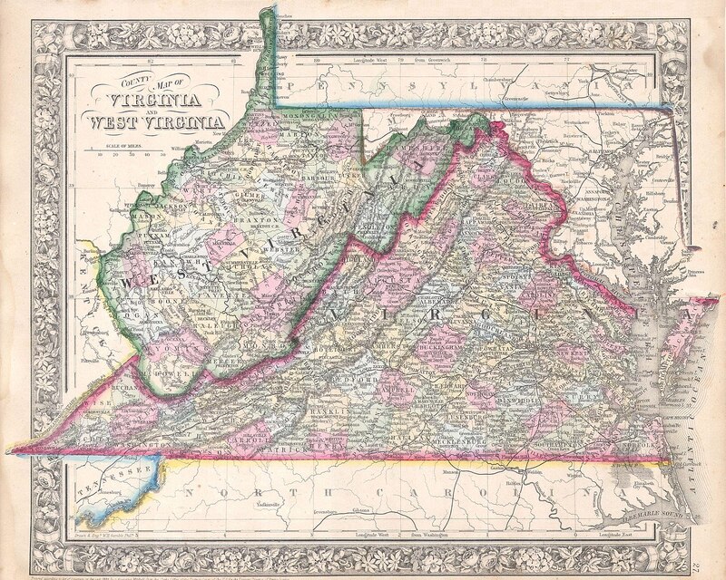 1864 Map of WV and VA Border