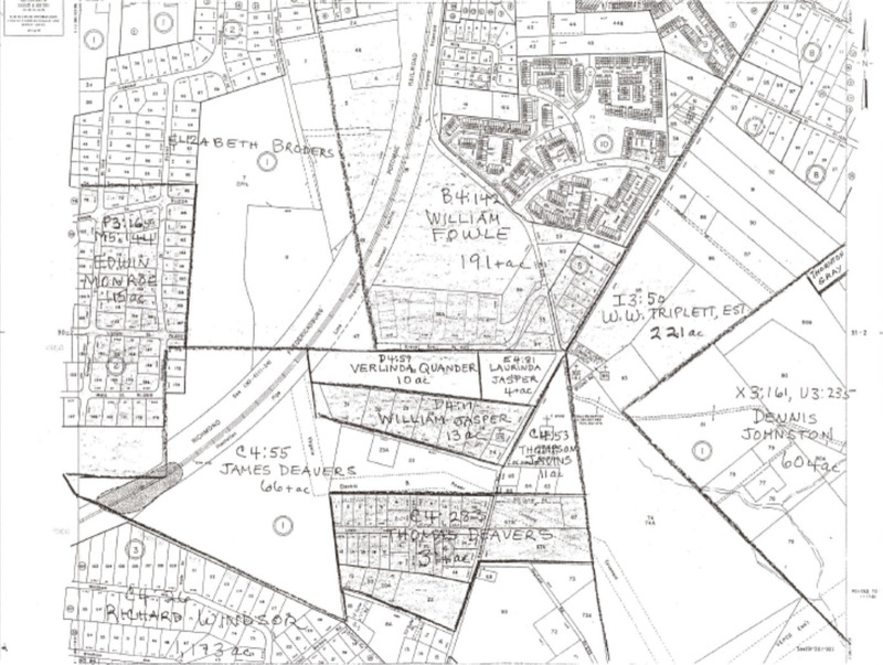 Map of Fairfax Black Property Ownership in the 1860s