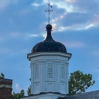 Close up of the spire on top of the Fairfax County Court House present day.