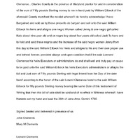 Bill of Sale Eilbeck Clement 1765 Transcript