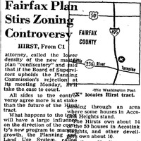 Excerpt from the Washington Post entitled "Fairfax Plan Stirs Zoning Controversy" 1975.