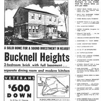 Advertisement for Bucknell Heights neighborhood in the 20th century.