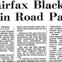 Excerpt from the Washington Post entitled "Fairfax Blacks Win Road Pact", 1972.