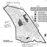 A map of just the shape of the original boundaries of Gum Springs.