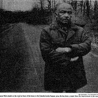 James Mott standing on dirt road in LLV in 1983