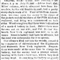 Article From The Evening Star Detailing Skirmish Near Farr's Crossroads