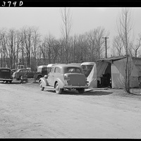 View of exterior trailers in an Alexandria location in 1941.